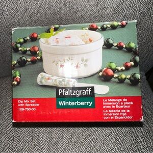 Pfaltzgraff Winterberry Dip Mix Set w/ Spreader Christmas Holiday 2013 Holly NEW